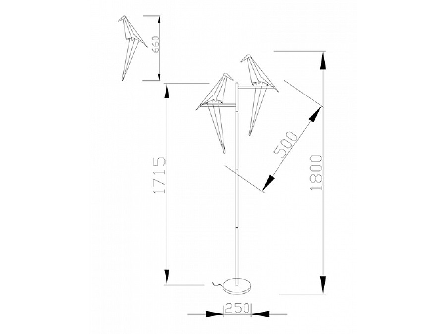 Светодиодный торшер Moderli V3075-2TL origami Birds 2*LED*6W