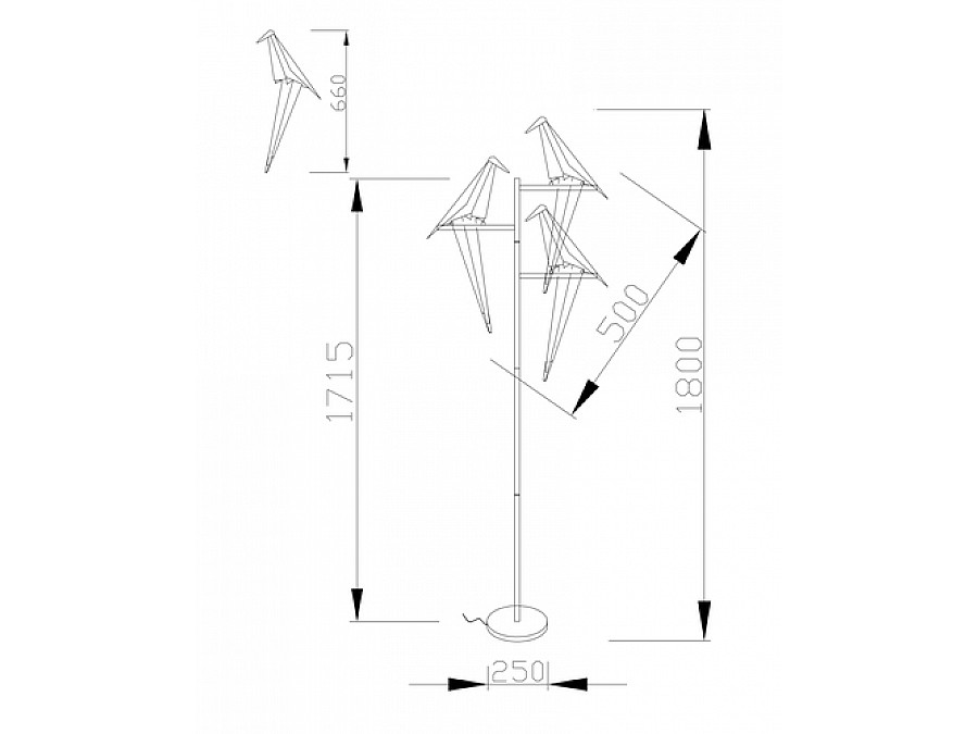 Светодиодный торшер Moderli V3075-3FL origami Birds 3*LED*6W