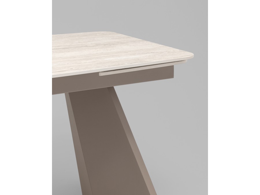 Стол обеденный Eliora 180-260х90 см серый травертин керамика