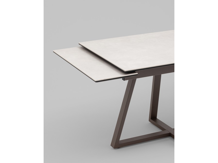 Стол Керас 120-180/80/75, столешница керамика Carmen light grey