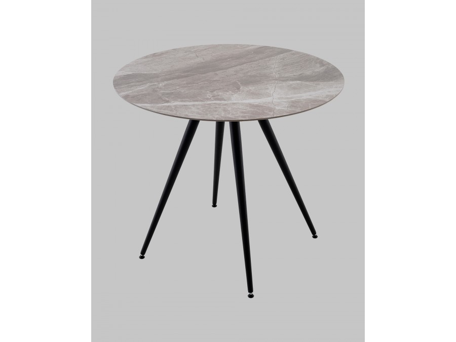 Стол Ники круглый столешница керамика Italian light grey 900