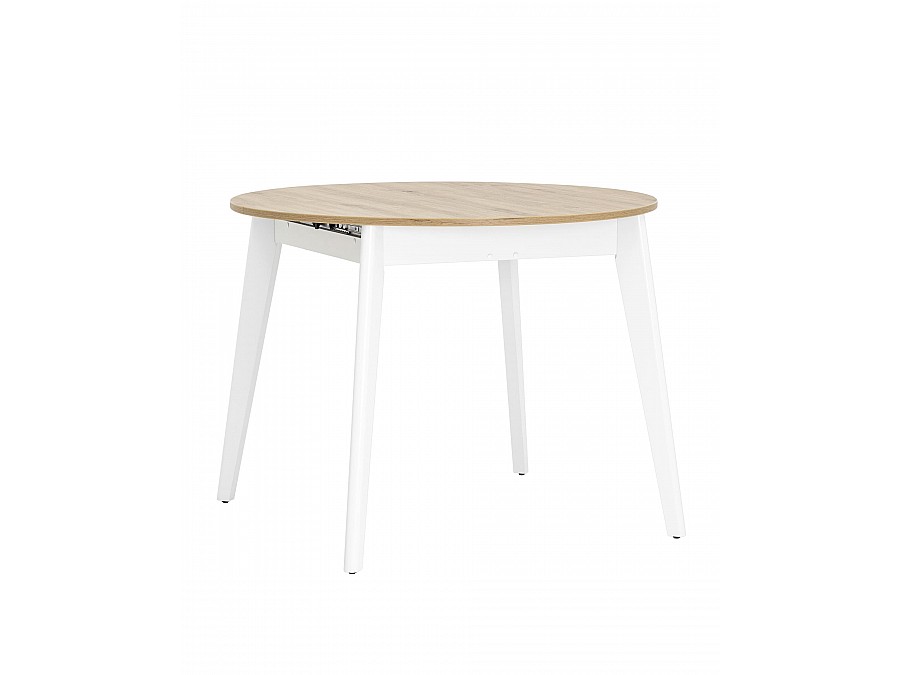 Стол Rondo 100-135*100 дуб/белый