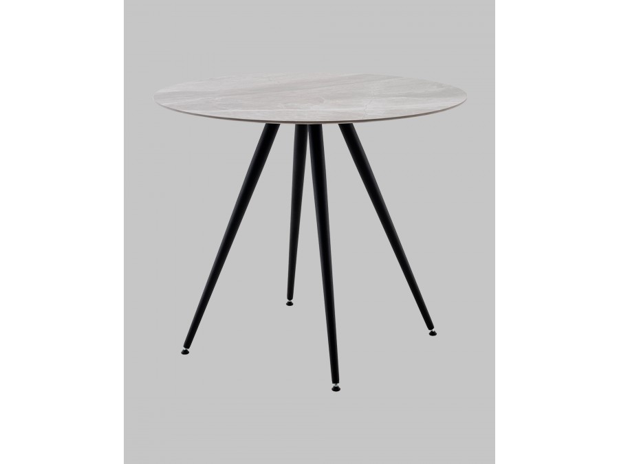 Стол Ники круглый столешница керамика Italian light grey 900