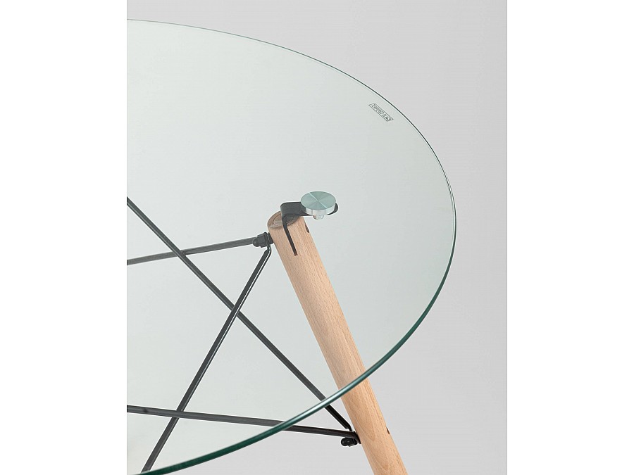 Стол Eames DSW NEW D80 стеклянный