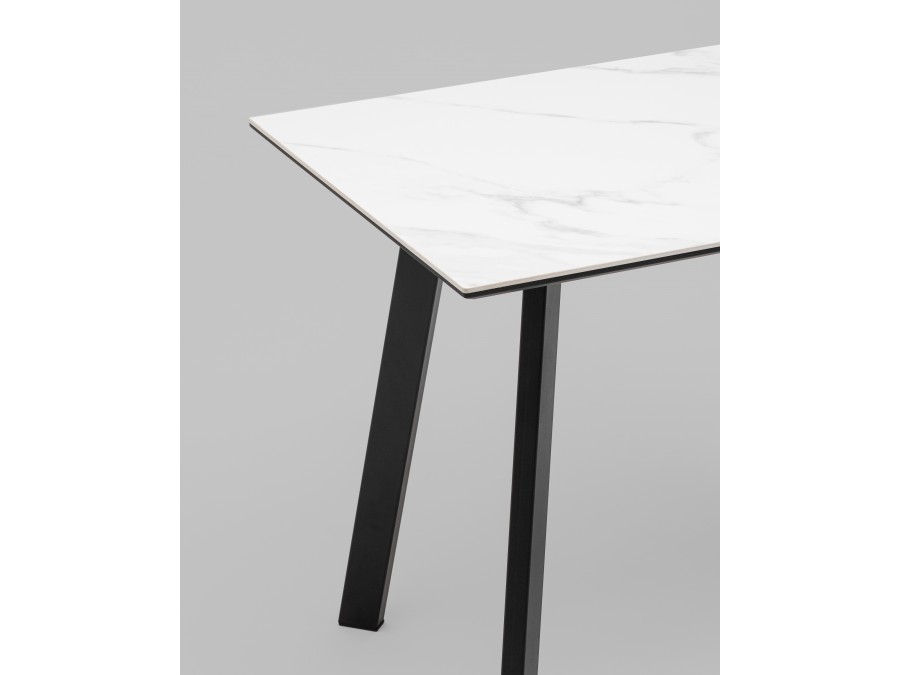 Стол Райли нераскладной 100*70*75 см столешница МДФ керамика Snow white матовый