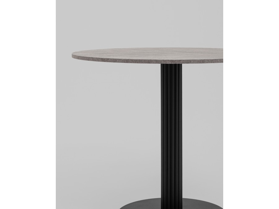 Стол круглый Фризбин D90, столешница МДФ сегни темный, основание металл черный