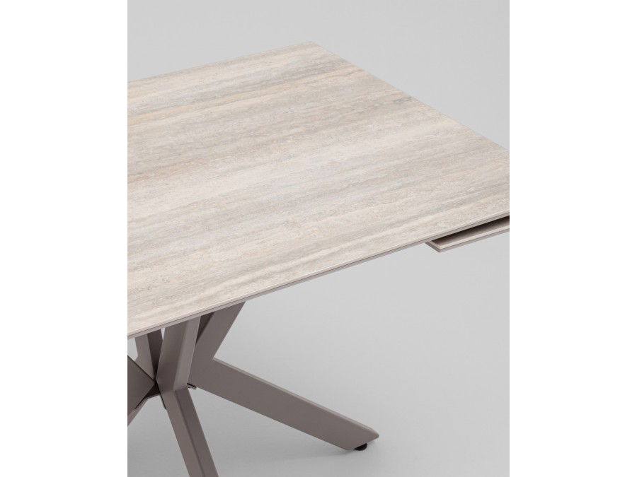 Стол Marmer 120-180/80/76 см подстолье металл капучино