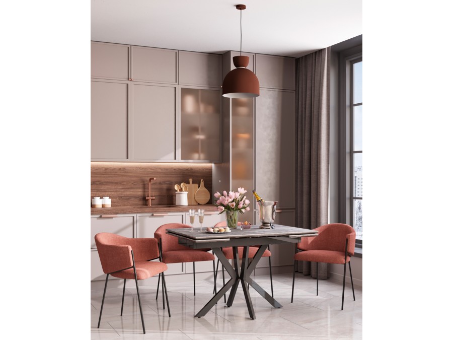 Стол раскладной Marmer 120-180*80*76 керамика антрацит