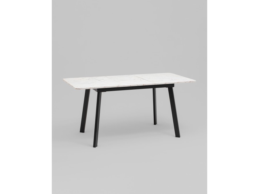 Стол Batu new 120-160/80/76 столешница ЛМДФ азул оникс подстолье металл черный