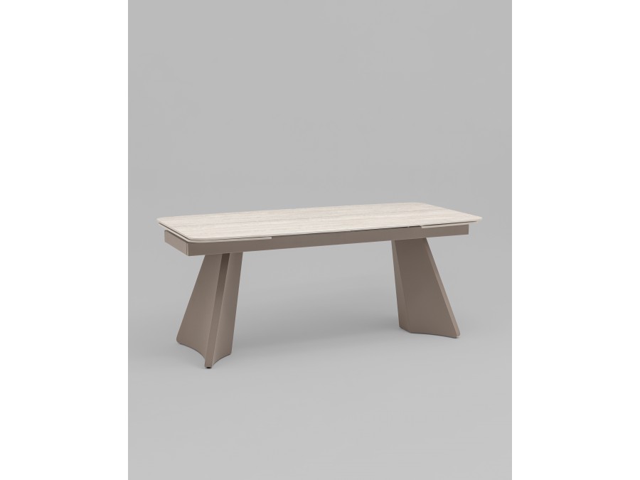 Стол обеденный Eliora 180-260х90 см серый травертин керамика