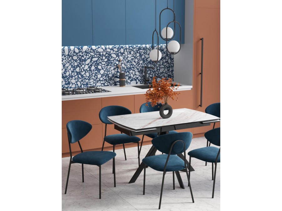 Стол Галац 120*80 см столешница стекло белое