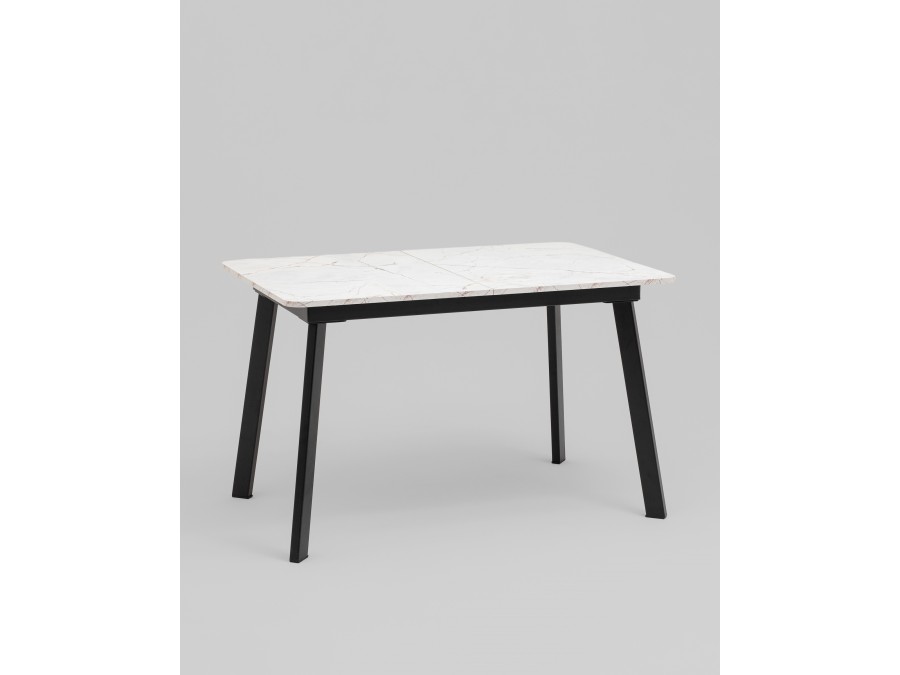 Стол Batu new 120-160/80/76 столешница ЛМДФ азул оникс подстолье металл черный