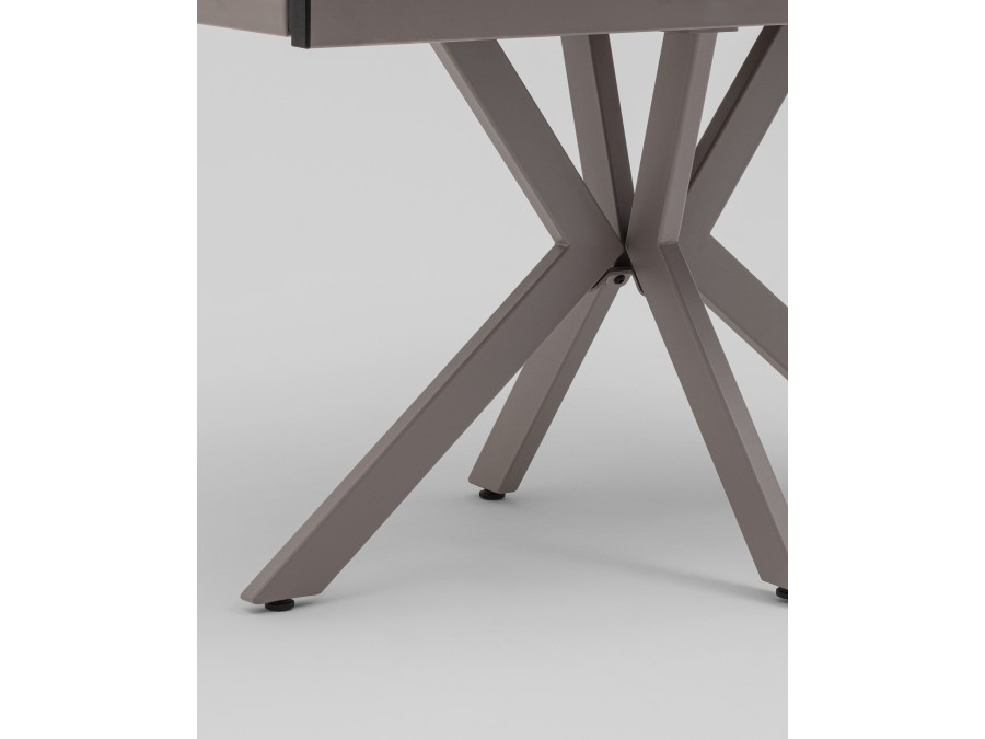 Стол Marmer 120-180/80/76 см подстолье металл капучино