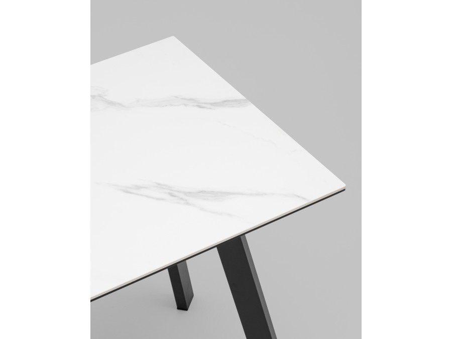 Стол Райли нераскладной 100*70*75 см столешница МДФ керамика Snow white матовый