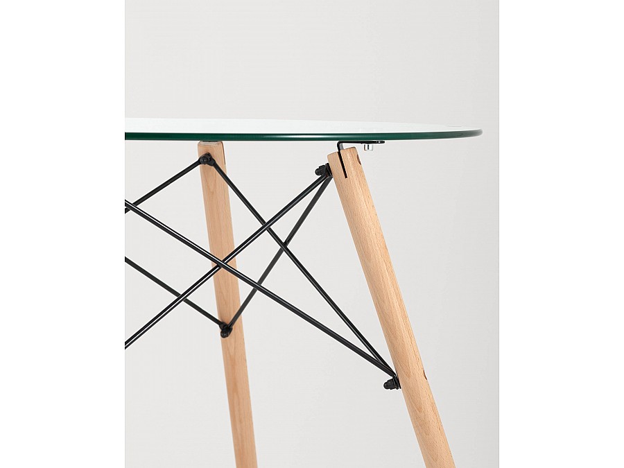 Стол Eames DSW NEW D80 стеклянный