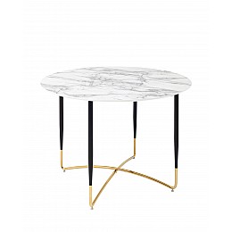 Стол обеденный Даймакс 110*110 белый мрамор