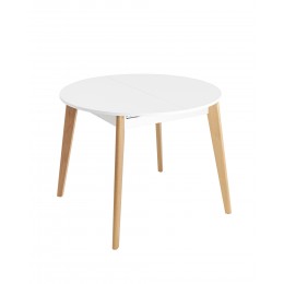 Стол Rondo 100-135*100 бук/белый