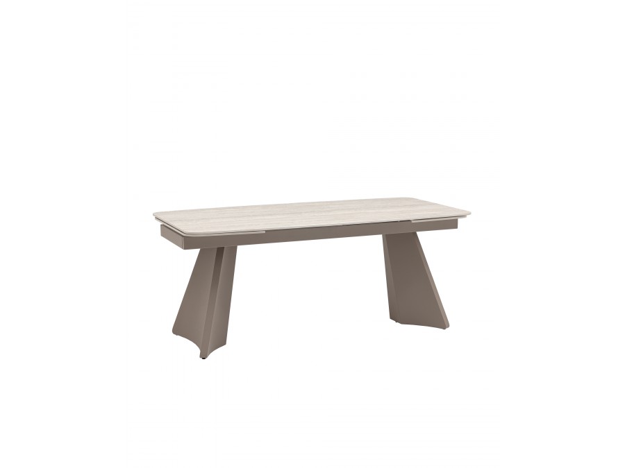 Стол обеденный Eliora 180-260х90 см серый травертин керамика