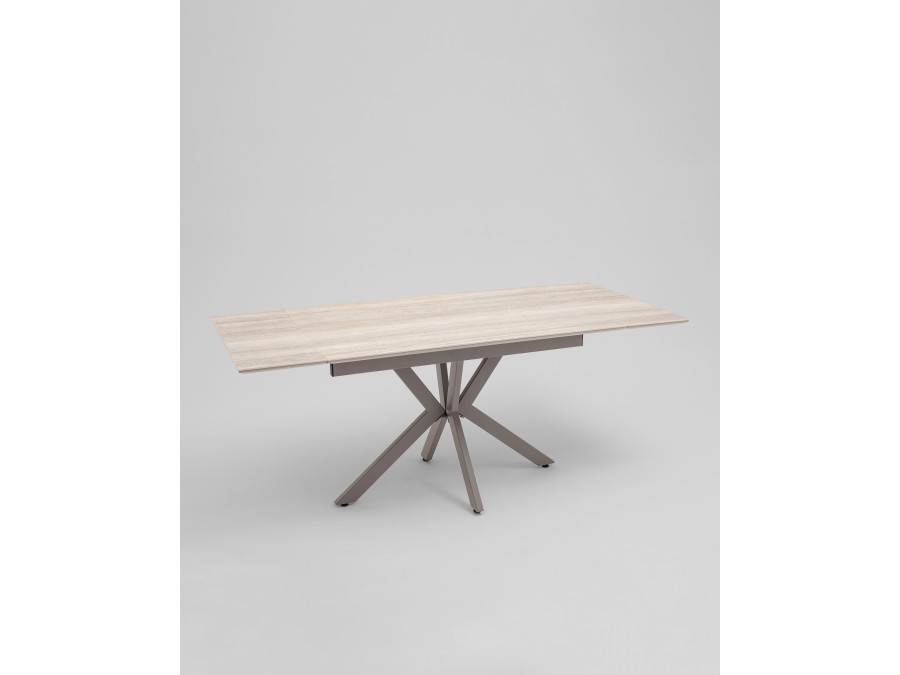 Стол Marmer 120-180/80/76 см подстолье металл капучино