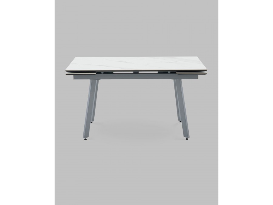 Стол Тайл 140-200/85/75 столешница Snow white подстолье металл серый