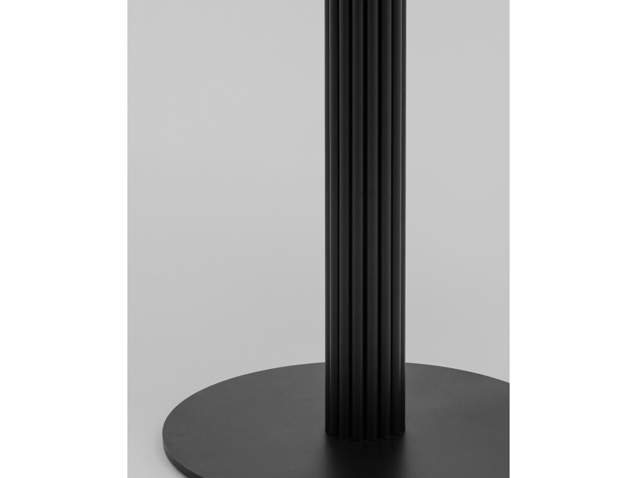 Стол круглый Фризбин D90, столешница МДФ ледяной камень, основание металл черный