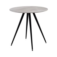 Стол Ники круглый столешница керамика Italian light grey 800