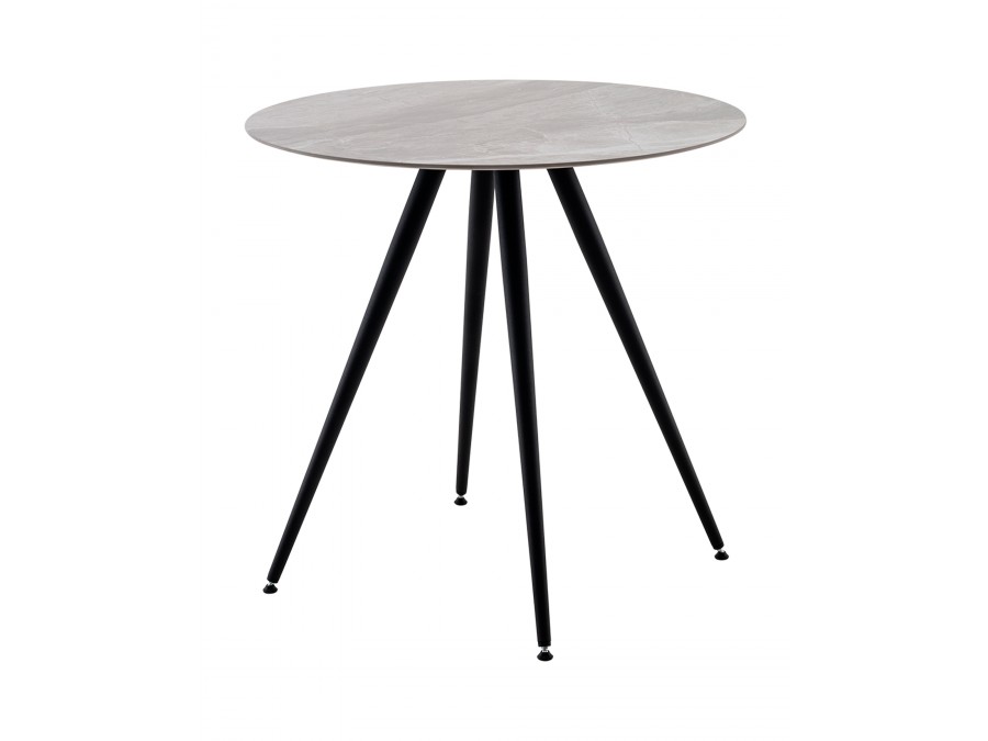 Стол Ники круглый столешница керамика Italian light grey 800