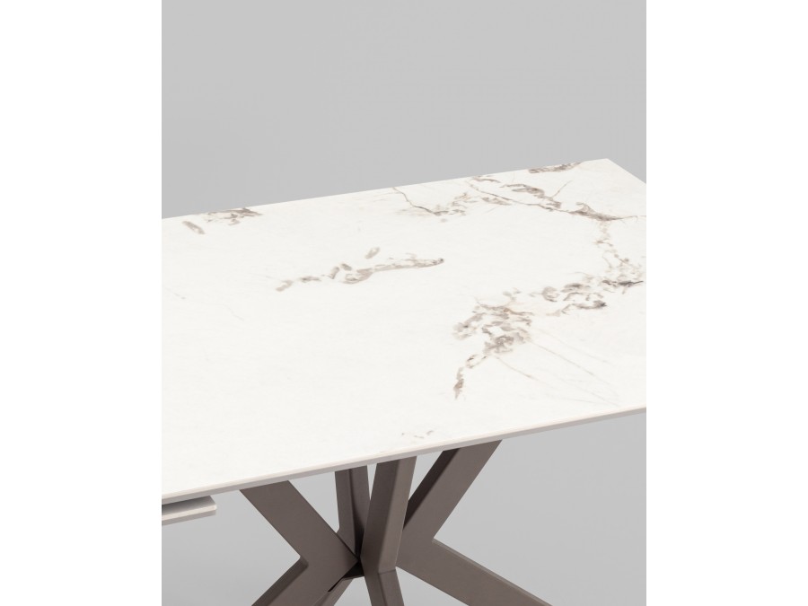 Стол раскладной Marmer 120-180*80*76 керамика капучино