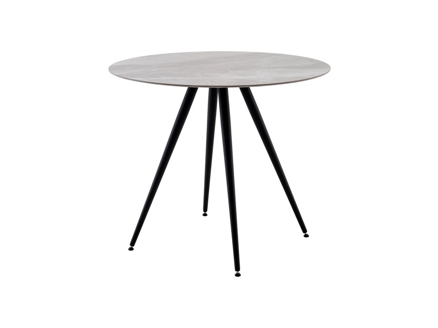 Стол Ники круглый столешница керамика Italian light grey 900