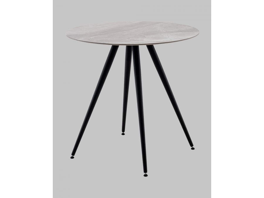 Стол Ники круглый столешница керамика Italian light grey 800