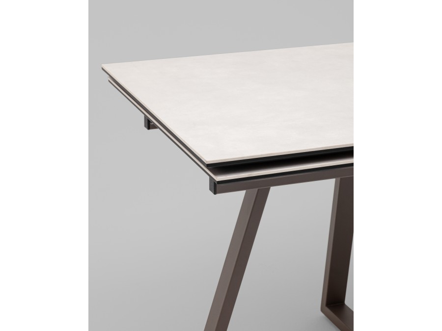 Стол Керас 120-180/80/75, столешница керамика Carmen light grey