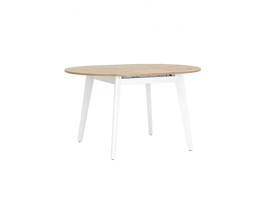 Стол Rondo 100-135*100 дуб/белый