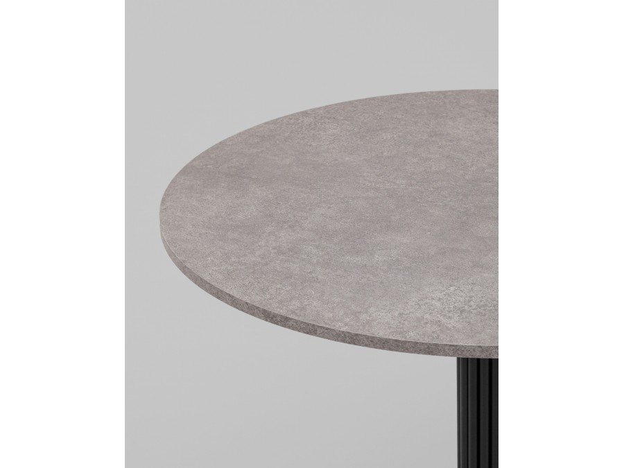 Стол круглый Фризбин D90, столешница МДФ сегни темный, основание металл черный