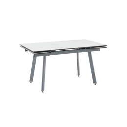 Стол Тайл 140-200/85/75 столешница Snow white подстолье металл серый