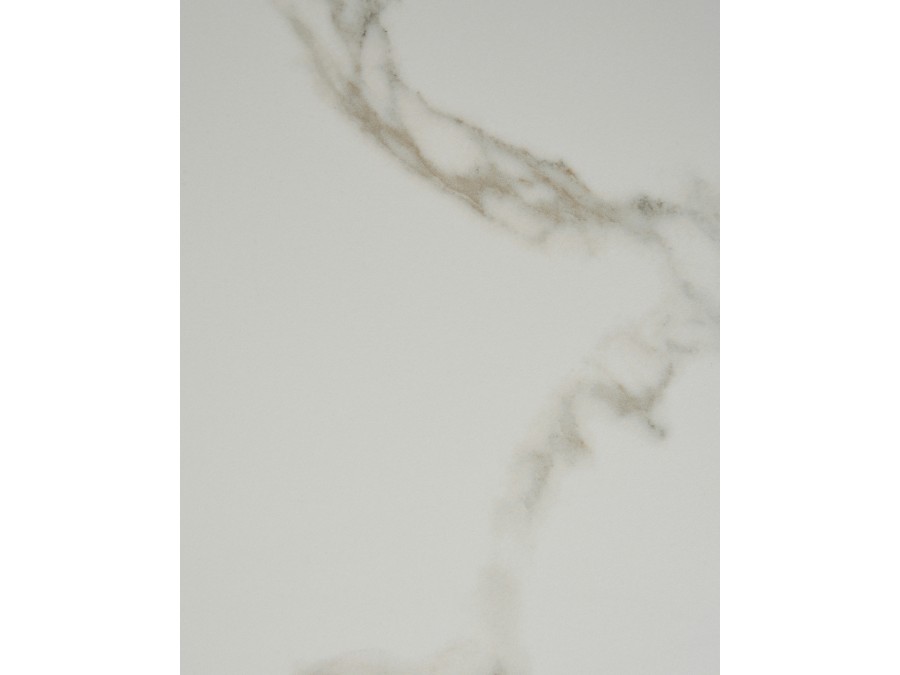 Стол круглый Терралино D90 верх керамика белый матовый, основание металл белый