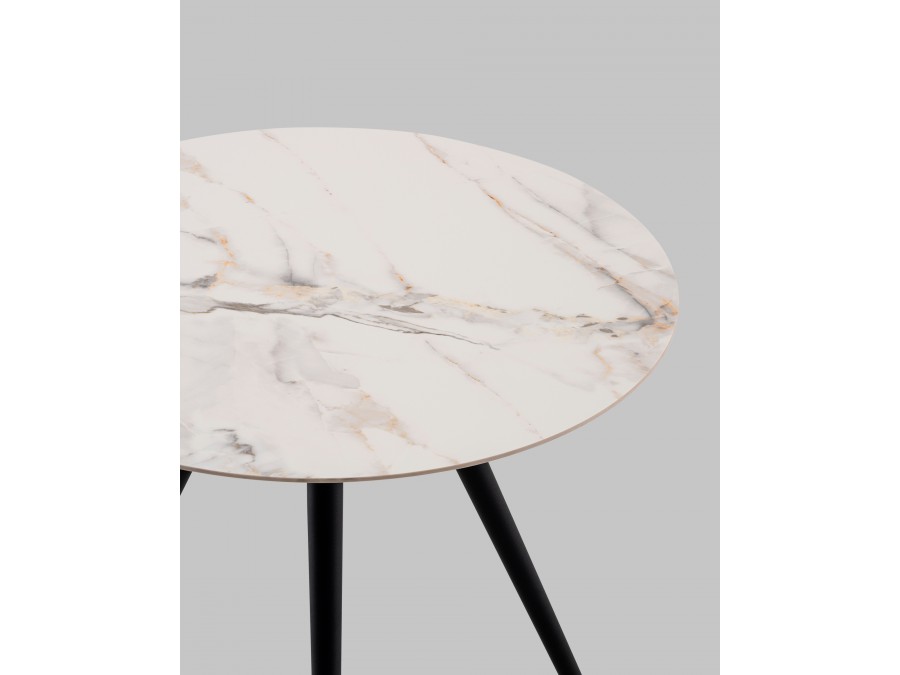 Стол Ники круглый столешница керамика Ice Jade 800