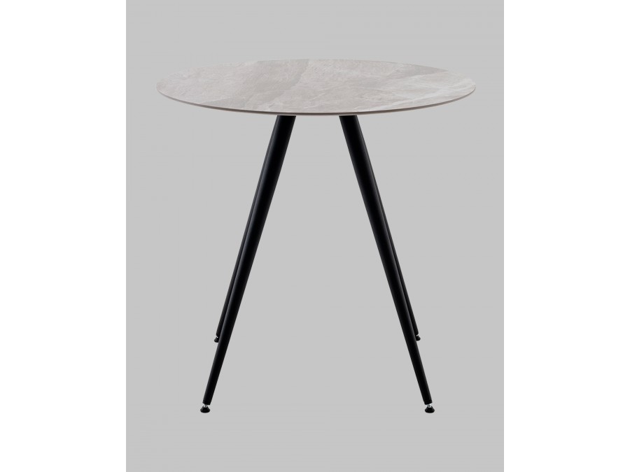 Стол Ники круглый столешница керамика Italian light grey 800