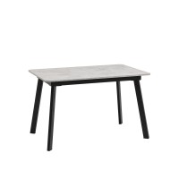 Стол Batu new 120-160/80/76 столешница ЛМДФ ароза светлая подстолье металл черный