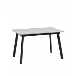 Стол Batu new 120-160/80/76 столешница ЛМДФ ароза светлая подстолье металл черный