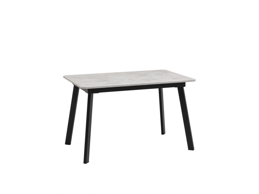 Стол Batu new 120-160/80/76 столешница ЛМДФ ароза светлая подстолье металл черный