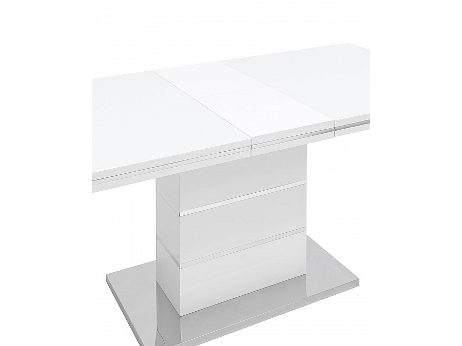 Стол обеденный Глазго раскладной 140-170*80 глянцевый белый