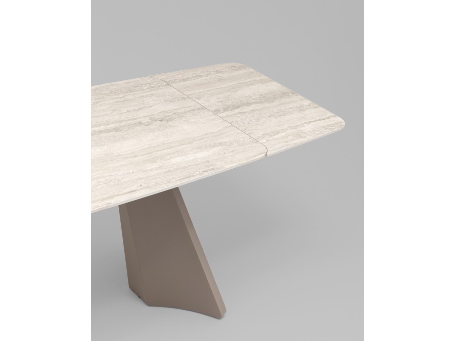 Стол обеденный Eliora 180-260х90 см серый травертин керамика