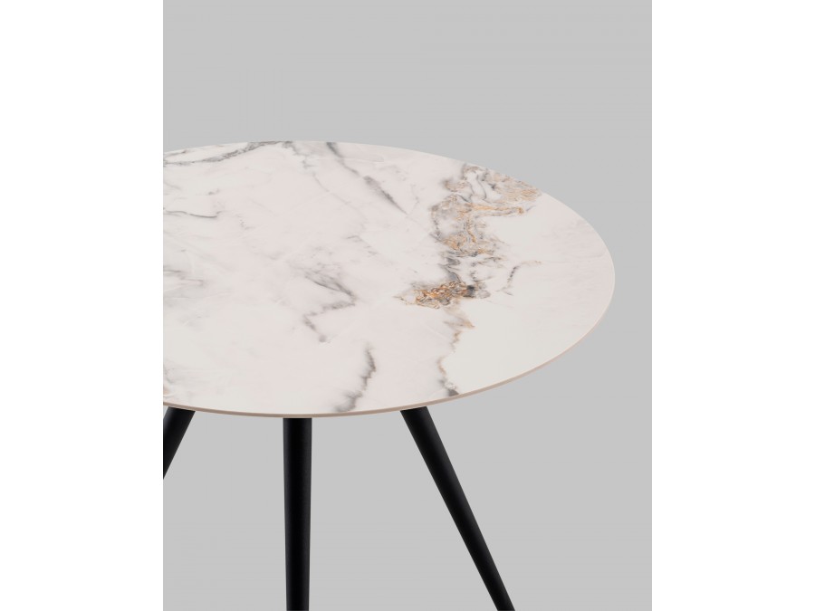 Стол Ники круглый столешница керамика Ice Jade 900