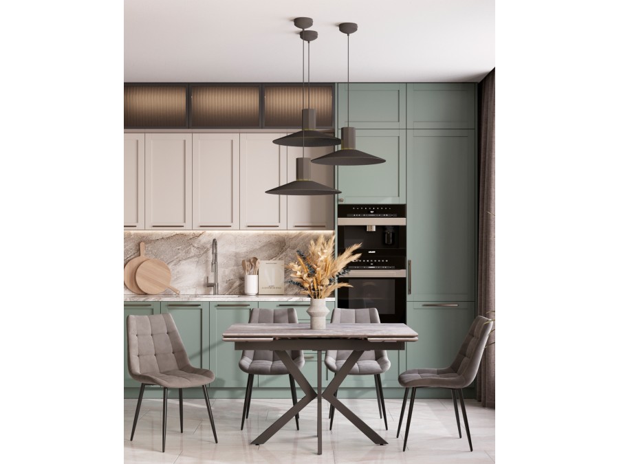 Стол раскладной Marmer 120-180*80*76 керамика антрацит