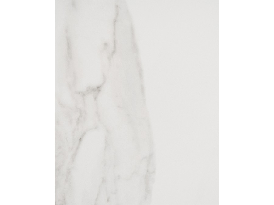 Стол круглый Терралино D90 верх керамика белый матовый, основание металл латте