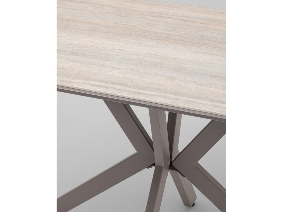 Стол Marmer 120-180/80/76 см подстолье металл капучино