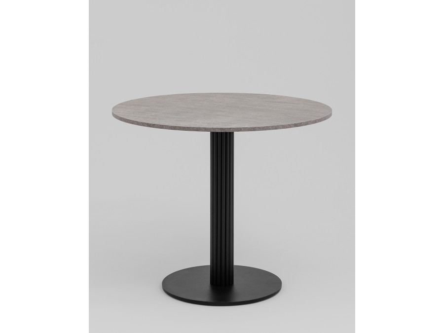 Стол круглый Фризбин D90, столешница МДФ сегни темный, основание металл черный