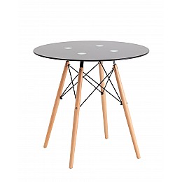 Стол круглый EAMES DSW NEW D=80 стеклянный черный