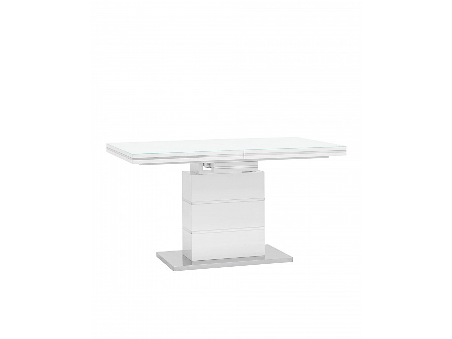 Стол обеденный Глазго раскладной 140-170*80 глянцевый белый
