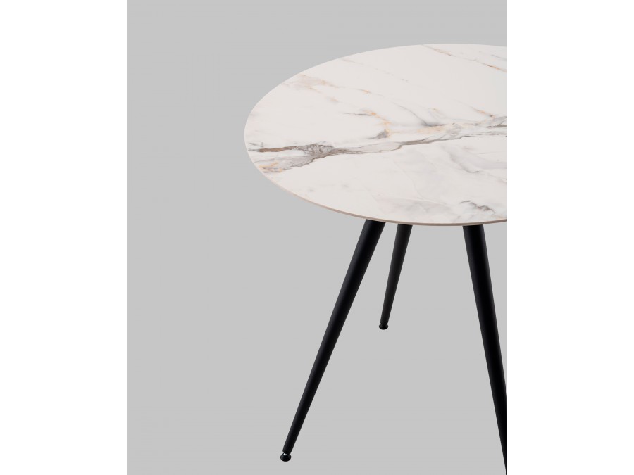 Стол Ники круглый столешница керамика Ice Jade 800